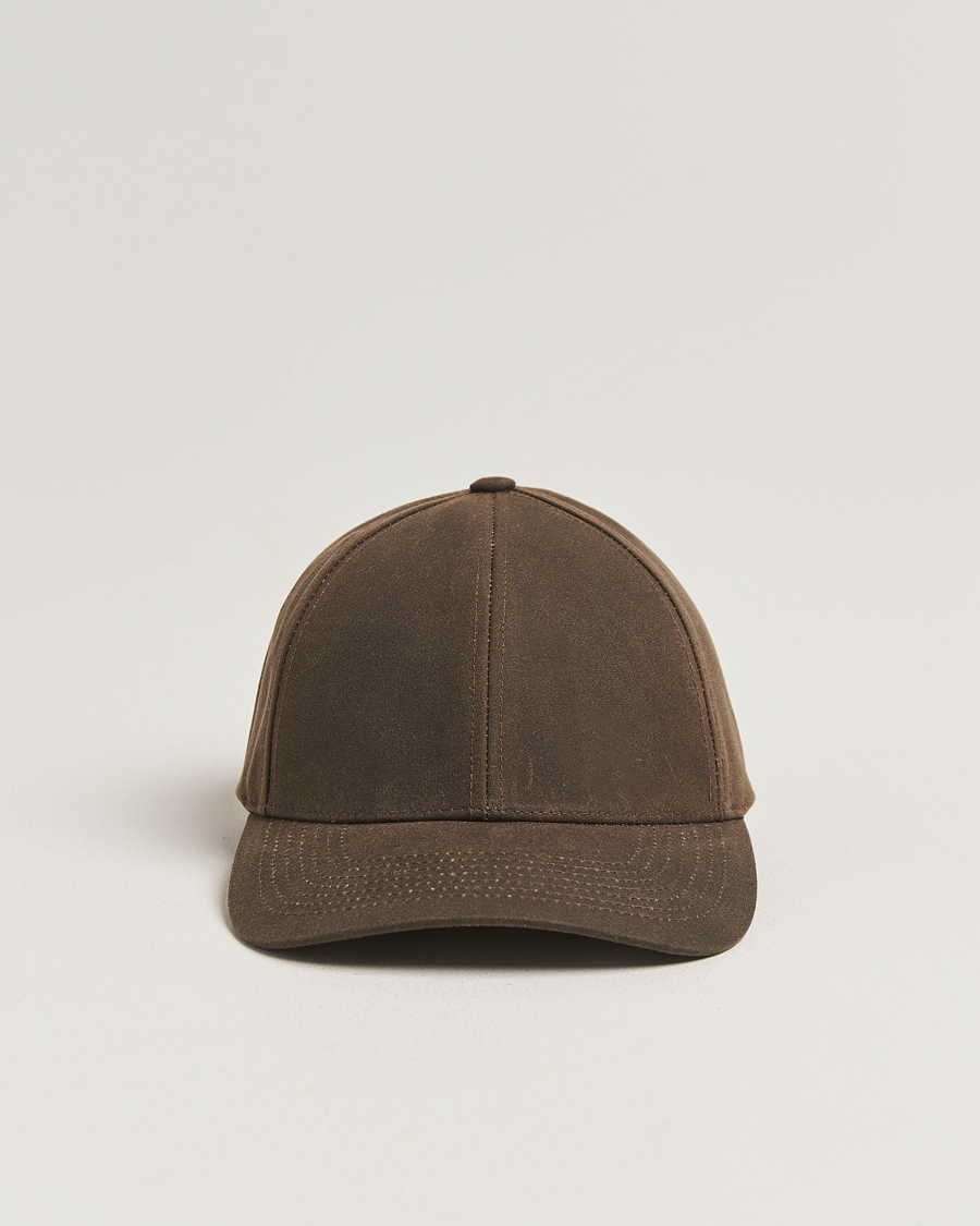 Uomini | Cappelli & Berretti | Varsity Headwear | Oilskin Baseball Cap Chestnut Brown