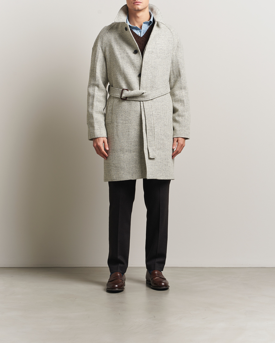 Uomini | Giacche | Walker Slater | Watson Harris Tweed Herringbone Coat Light Grey