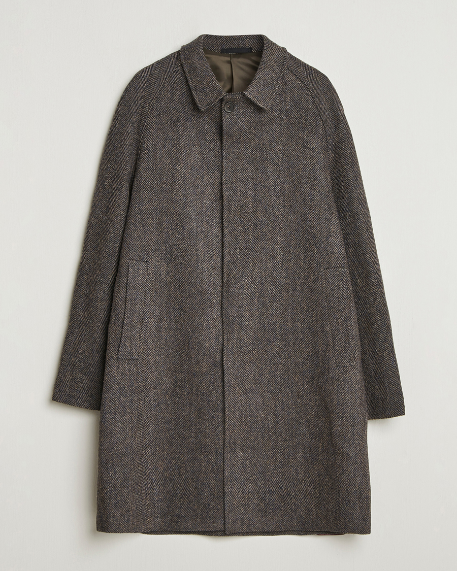 Uomini | Giacche | Walker Slater | Watson Harris Tweed Herringbone Coat Dark Brown