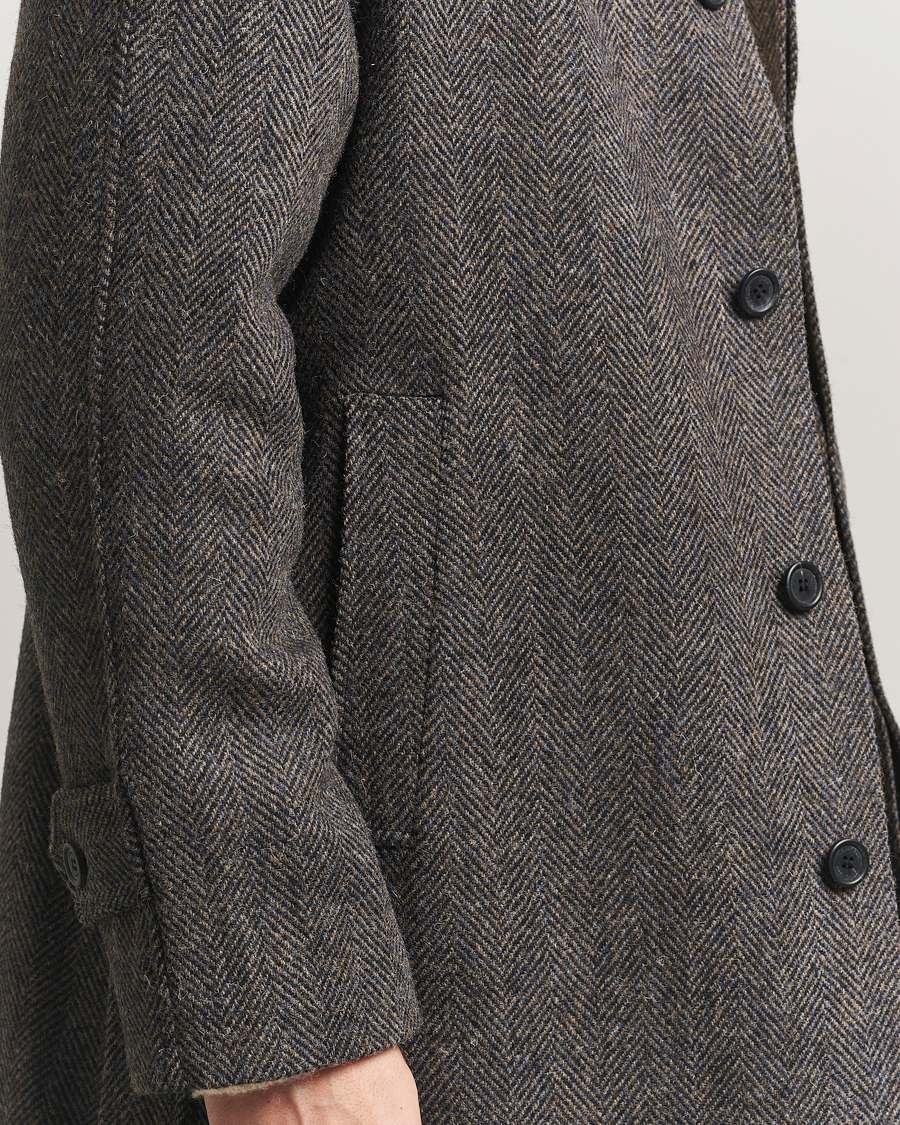 Uomini | Giacche | Walker Slater | Watson Harris Tweed Herringbone Coat Dark Brown