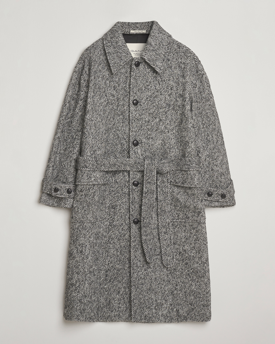 Uomini | Giacche | GANT 240 Mulberry Street | Tweed Wool Coat Black