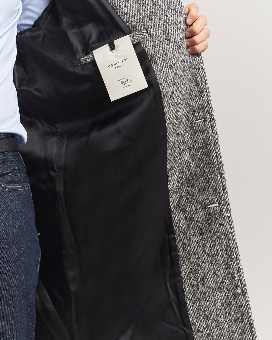 Uomini | Giacche | GANT 240 Mulberry Street | Tweed Wool Coat Black