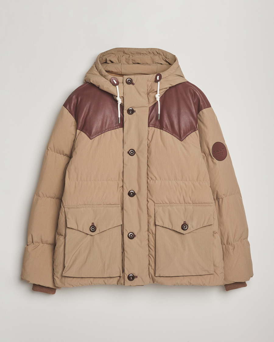 Uomini | Giacche | GANT 240 Mulberry Street | Cotton Down Hooded Jacket Carmel Beige