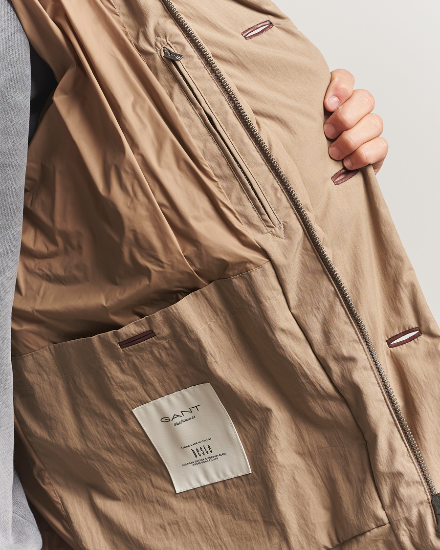 Uomini | Giacche | GANT 240 Mulberry Street | Cotton Down Hooded Jacket Carmel Beige