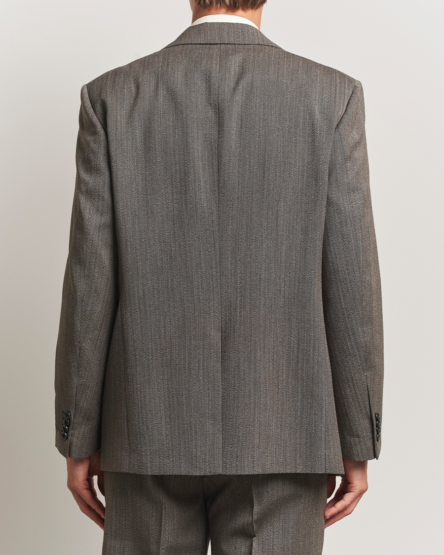 Uomini | Blazers | GANT 240 Mulberry Street | Herringbone Suit Jacket Deep Brown