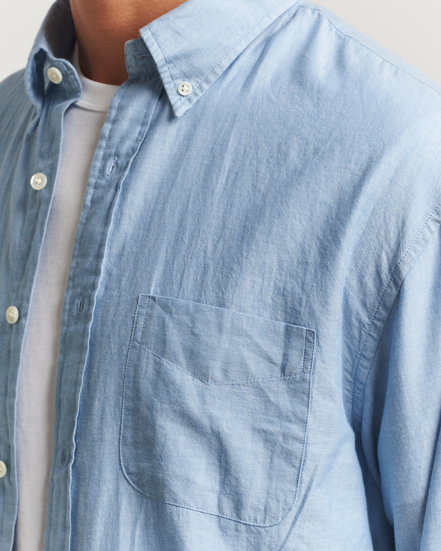 Uomini | Camicie | GANT 240 Mulberry Street | Relaxed Fit Chambray Shirt Light Indigo
