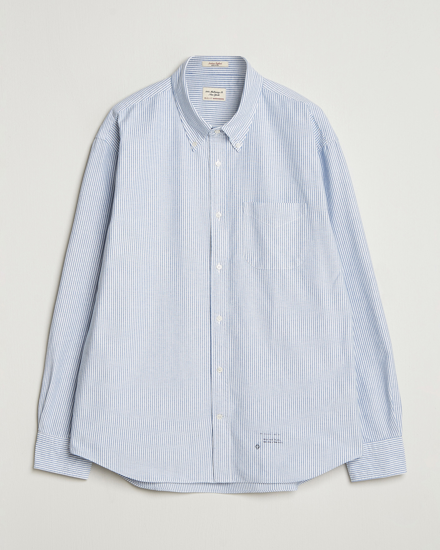 Uomini | Camicie | GANT 240 Mulberry Street | Relaxed Fit US Striped Oxford Shirt Blue Water