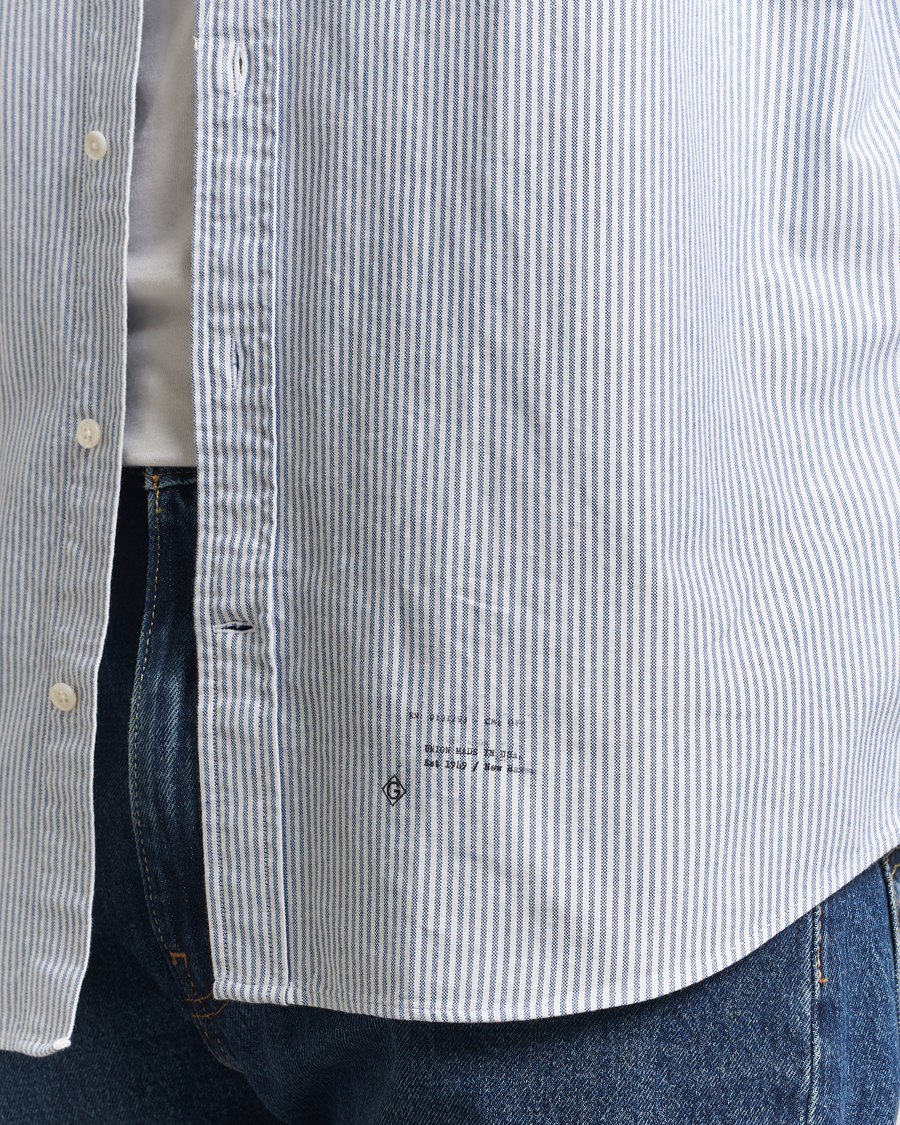 Uomini | Camicie | GANT 240 Mulberry Street | Relaxed Fit US Striped Oxford Shirt Blue Water