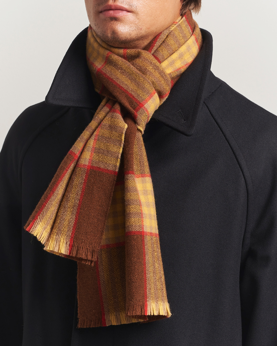 Uomini | GANT 240 Mulberry Street Wool Checked Scarf Mahogany Brown | GANT 240 Mulberry Street | Wool Checked Scarf Mahogany Brown