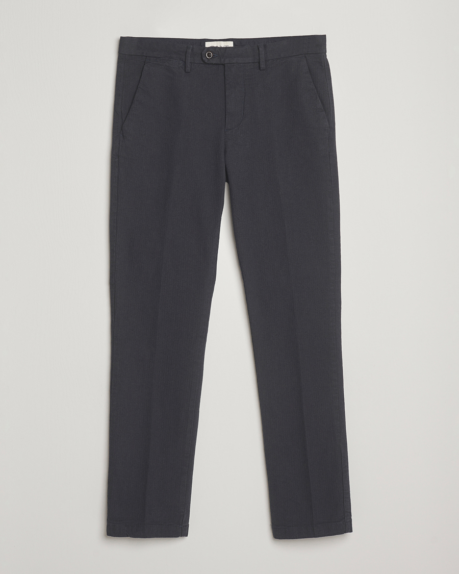 Uomini | Pantaloni | Gant | Slim Fit Cotton Herringbone Trousers Antracite