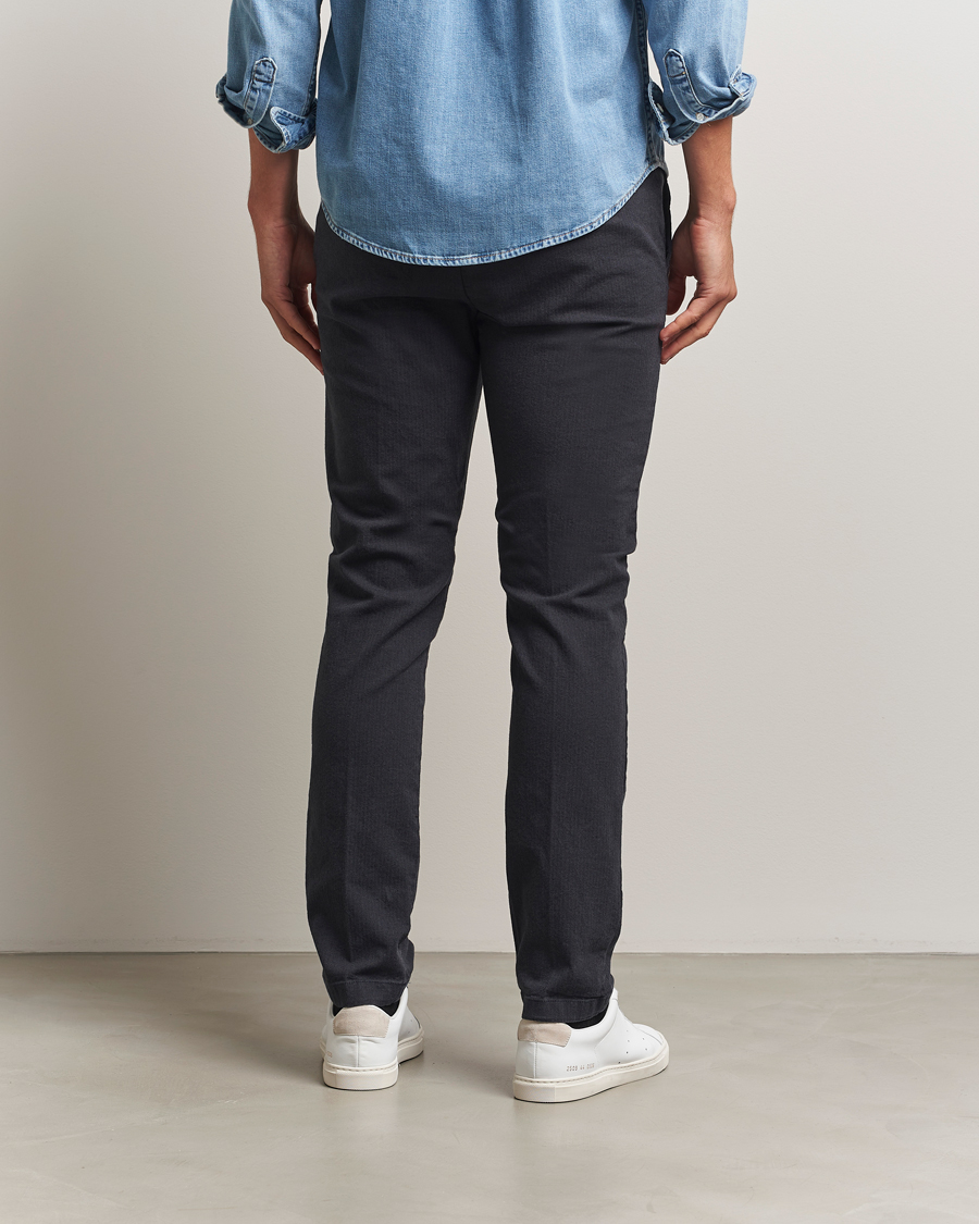 Uomini | Pantaloni | Gant | Slim Fit Cotton Herringbone Trousers Antracite