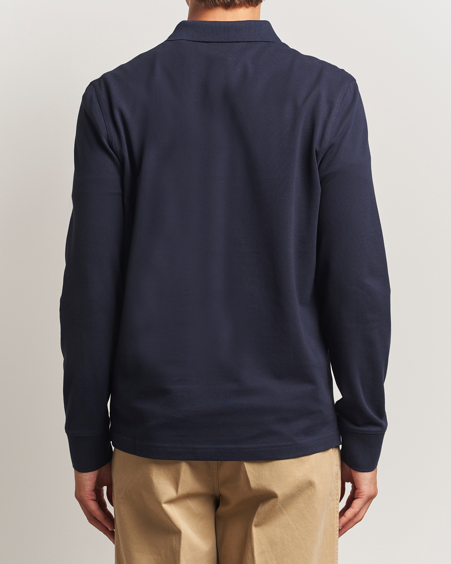 Uomini | Polo | GANT | Regular Shield Long Sleeve Polo Evening Blue