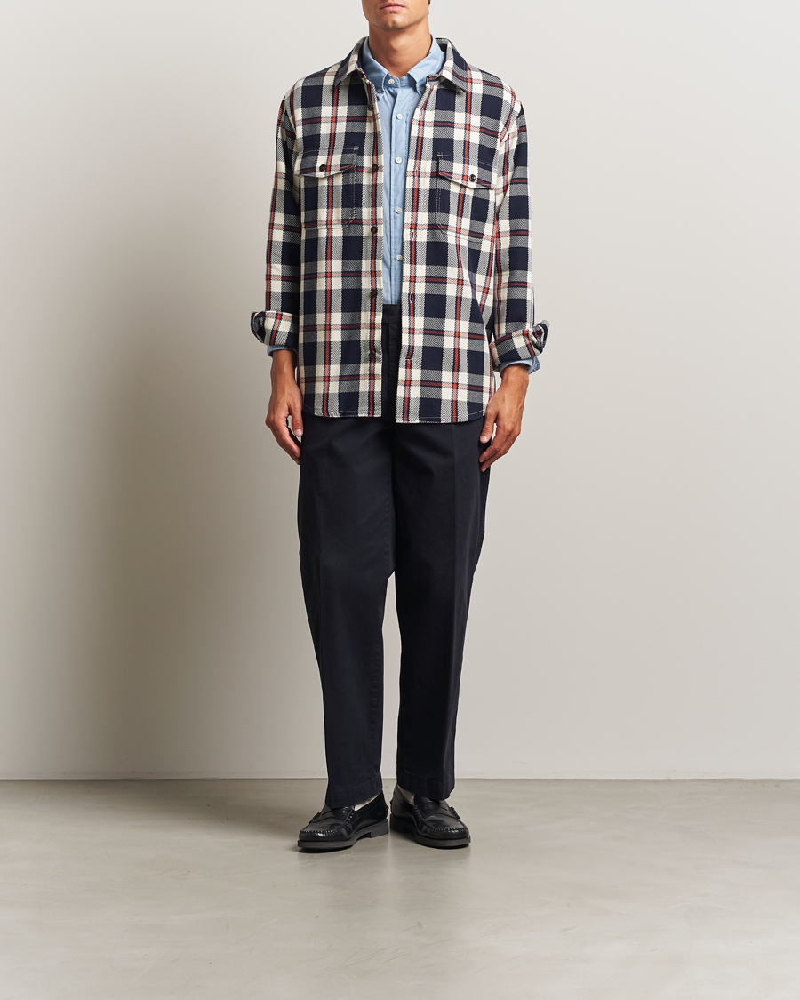 Uomini | Camicie | Gant | Heavy Twill Checked Overshirt Evening Blue