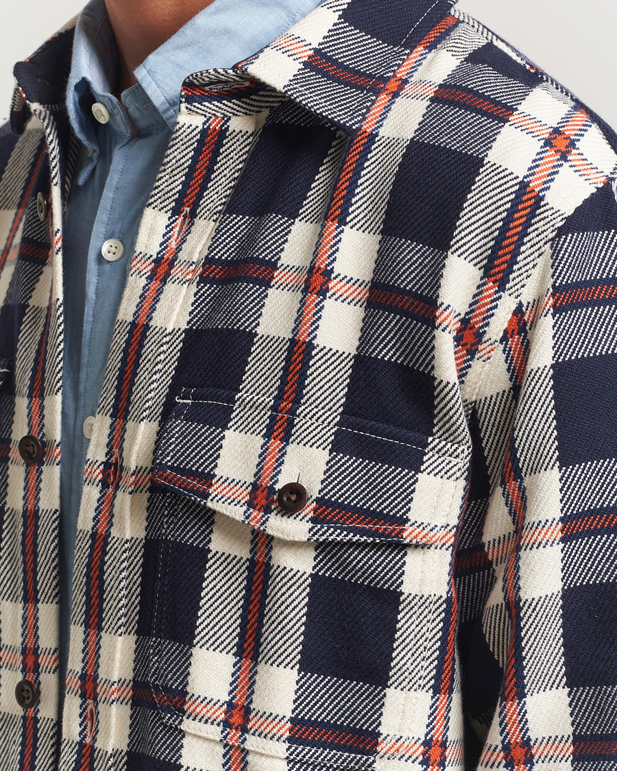 Uomini | Camicie | Gant | Heavy Twill Checked Overshirt Evening Blue