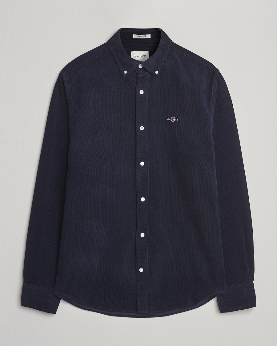 Uomini | Camicie | Gant | Regular Fit Corduroy Shirt Evening Blue