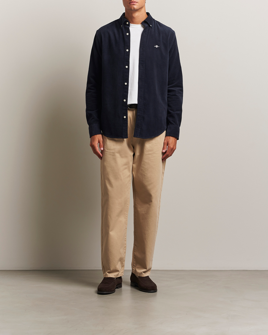 Uomini | Camicie | Gant | Regular Fit Corduroy Shirt Evening Blue