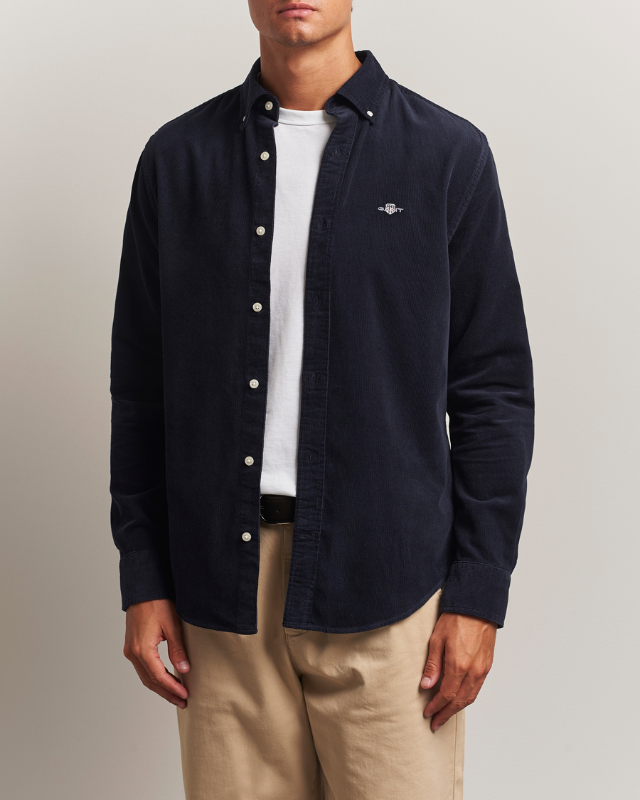 Uomini | Camicie | Gant | Regular Fit Corduroy Shirt Evening Blue