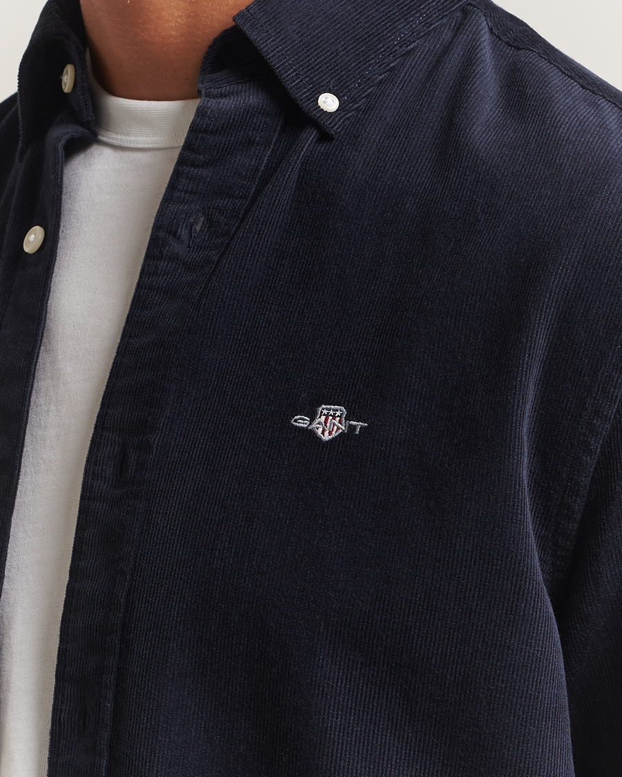 Uomini | Camicie | Gant | Regular Fit Corduroy Shirt Evening Blue