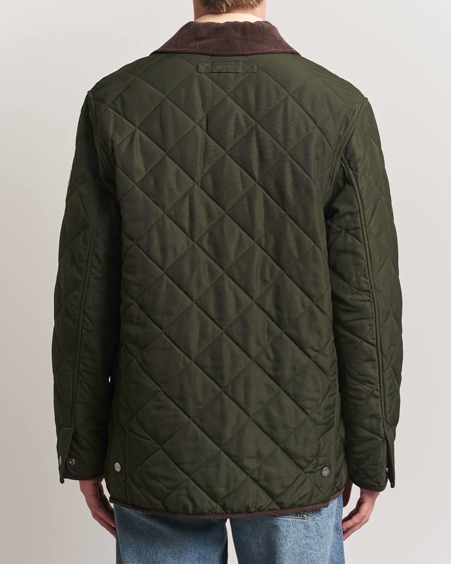 Uomini | Giacche | Gant | Quilted Fleece Jacket Green Lagoon