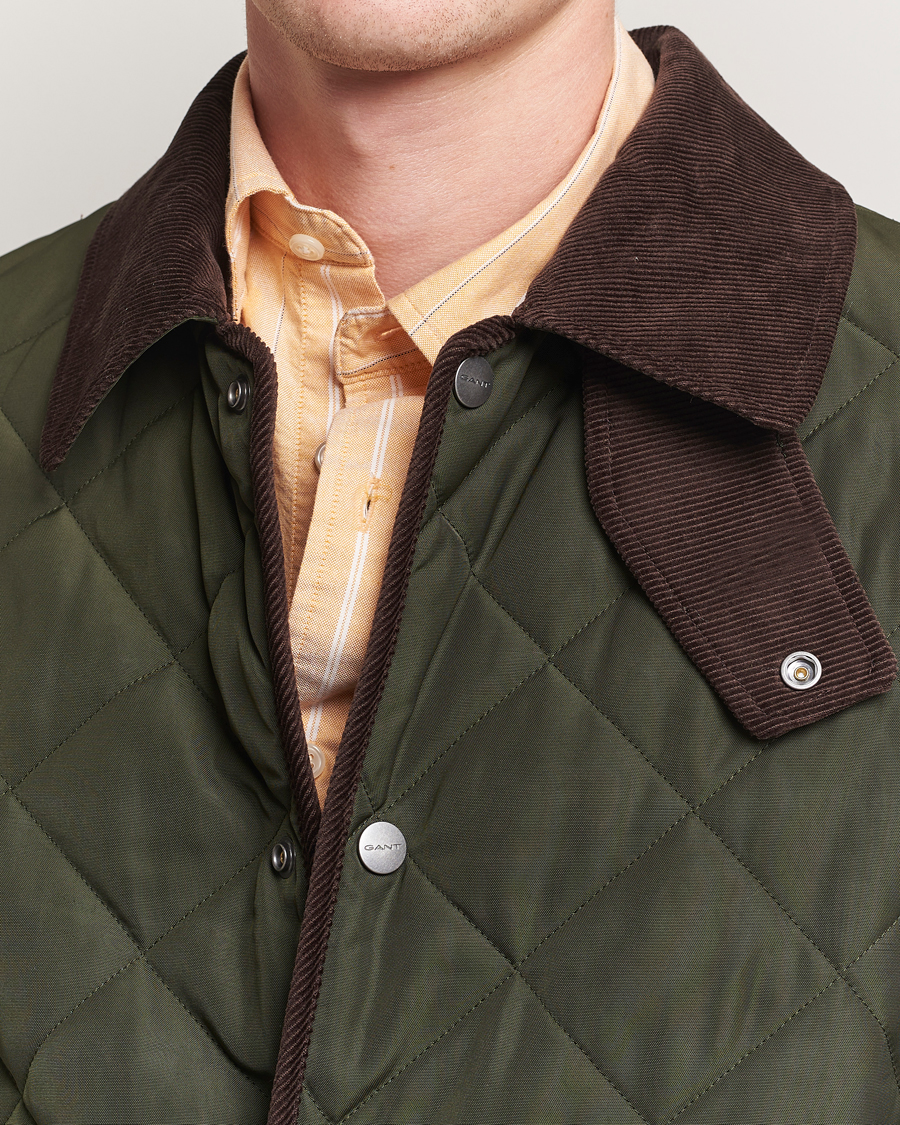 Uomini | Giacche | Gant | Quilted Fleece Jacket Green Lagoon