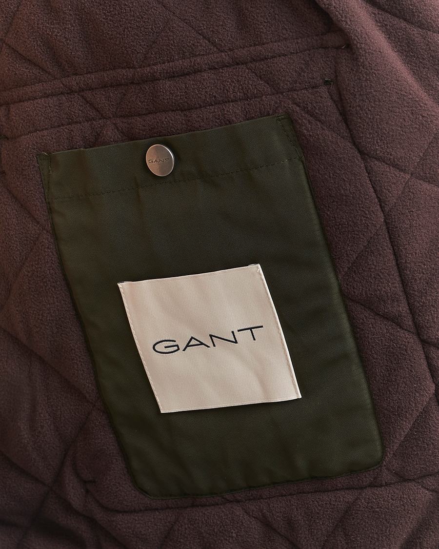 Uomini | Giacche | Gant | Quilted Fleece Jacket Green Lagoon