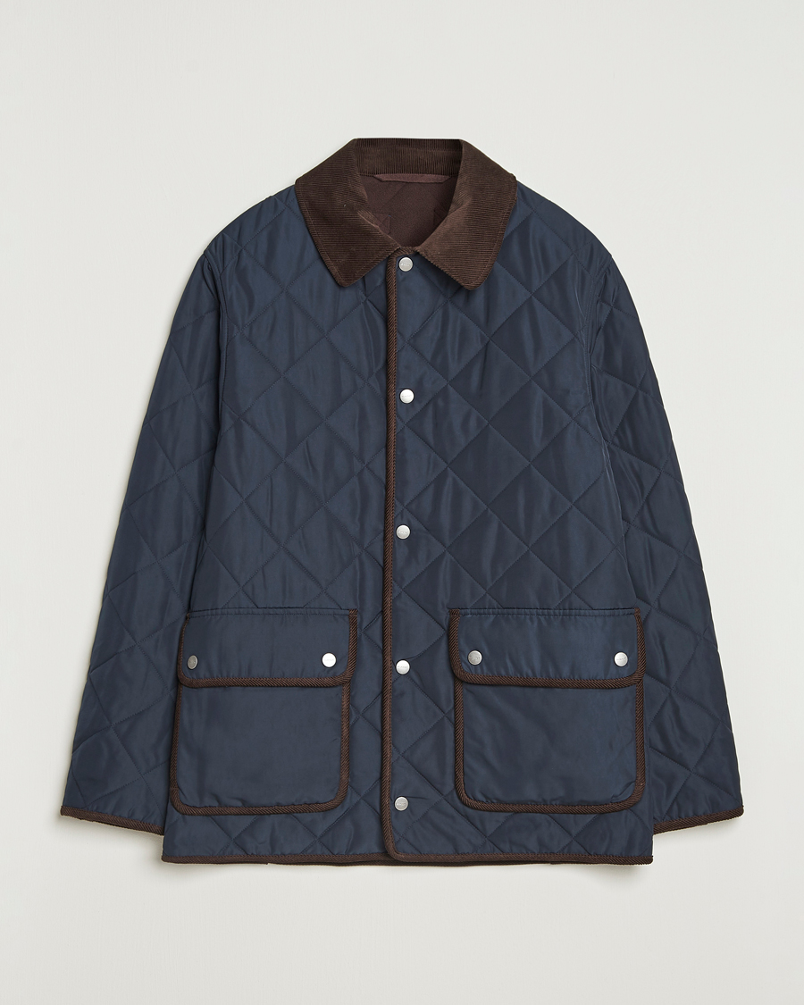 Uomini | Giacche | Gant | Quilted Fleece Jacket Evening Blue