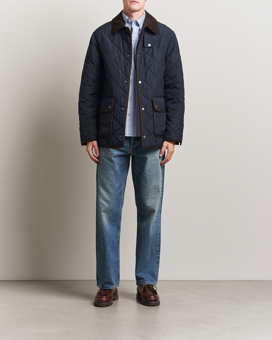Uomini | Giacche | Gant | Quilted Fleece Jacket Evening Blue