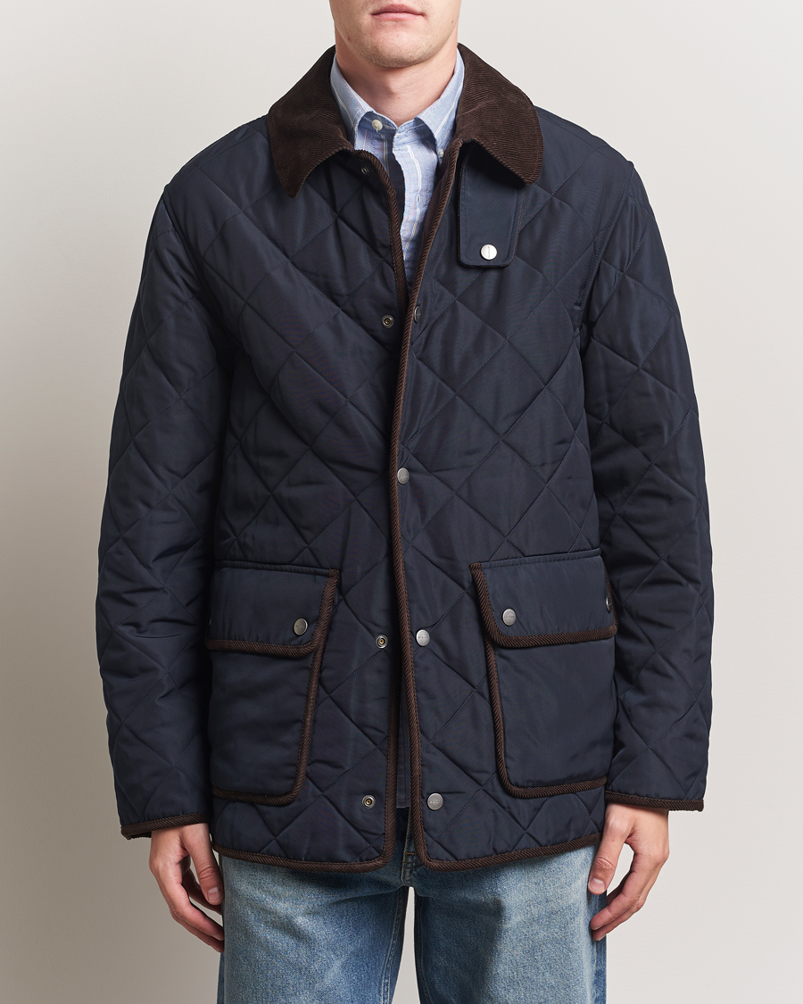 Uomini | Giacche | Gant | Quilted Fleece Jacket Evening Blue