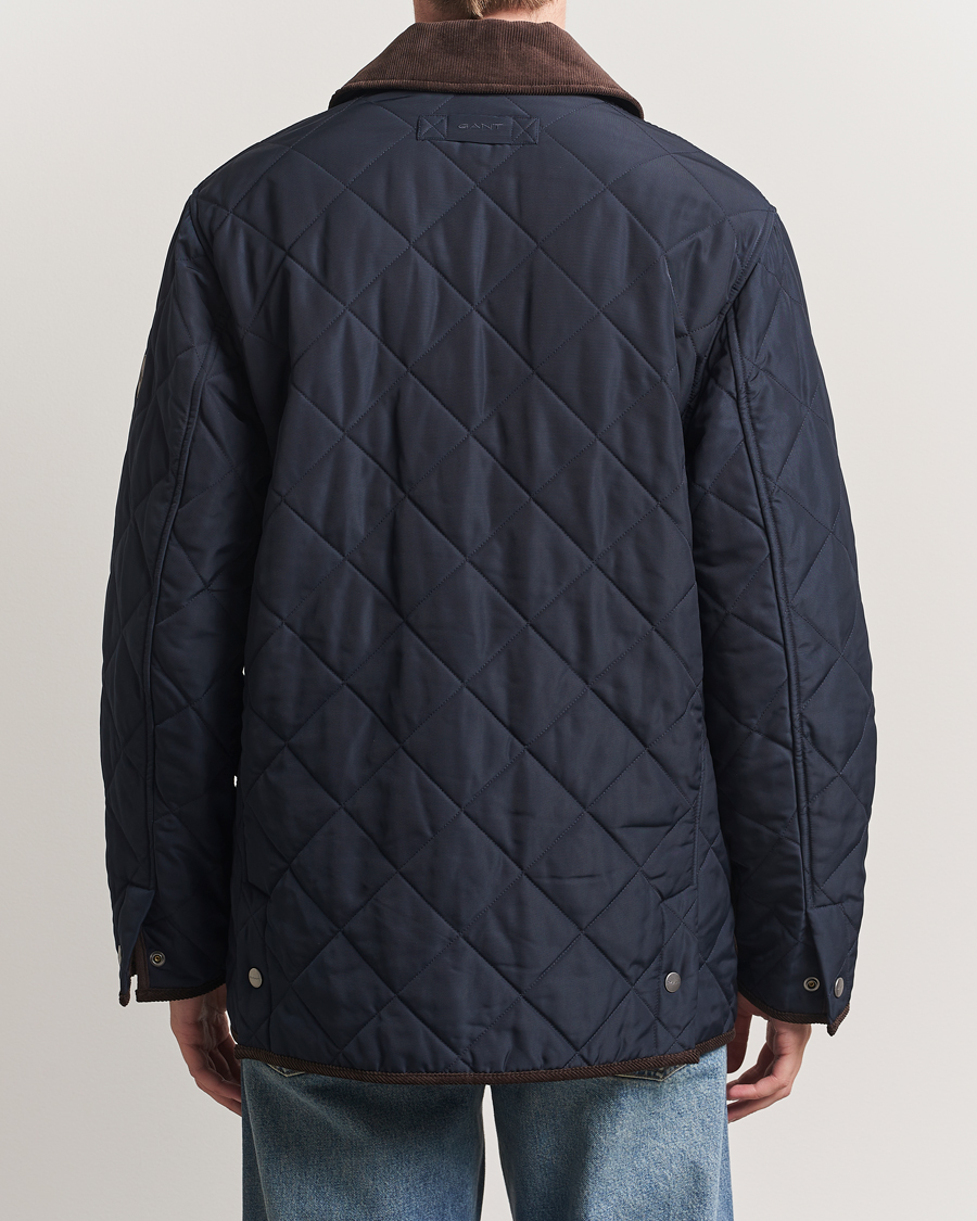 Uomini | Giacche | Gant | Quilted Fleece Jacket Evening Blue