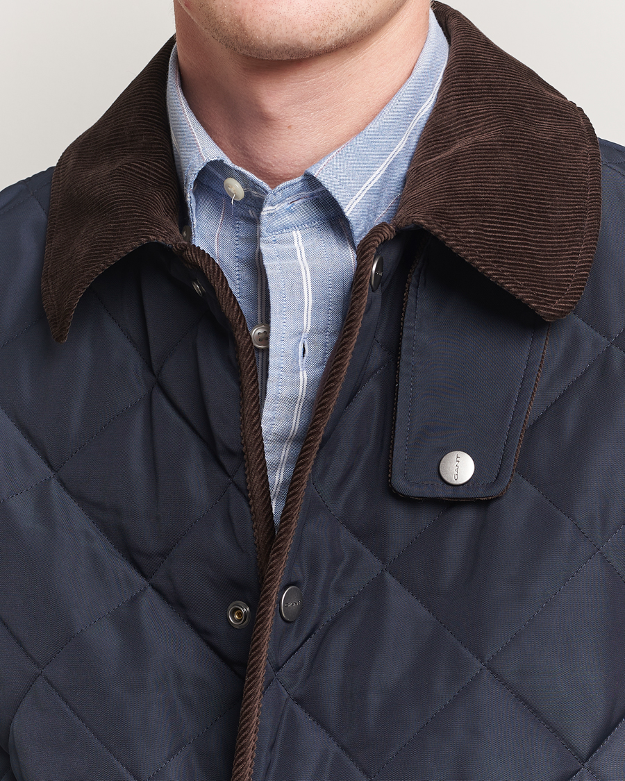 Uomini | Giacche | Gant | Quilted Fleece Jacket Evening Blue