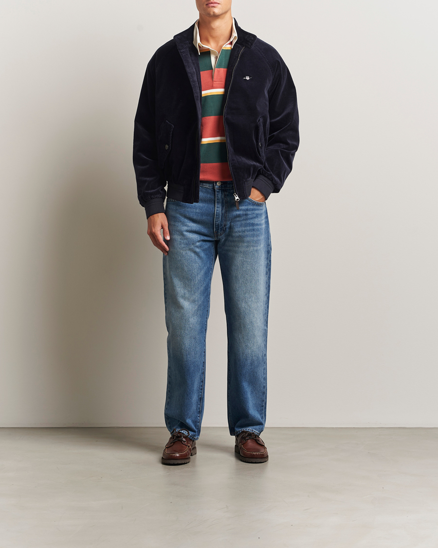 Uomini | Giacche | Gant | Corduroy Harrington Jacket Evening Blue