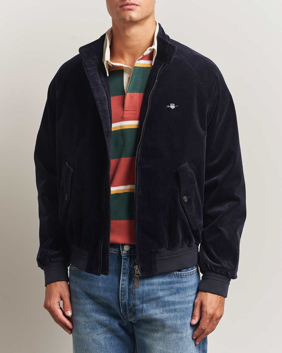 Uomini | Giacche | Gant | Corduroy Harrington Jacket Evening Blue