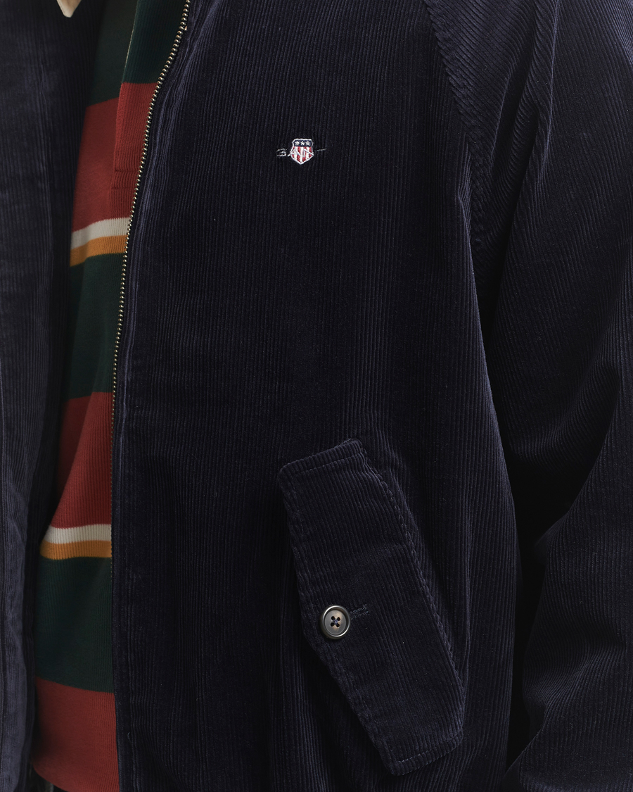 Uomini | Giacche | Gant | Corduroy Harrington Jacket Evening Blue