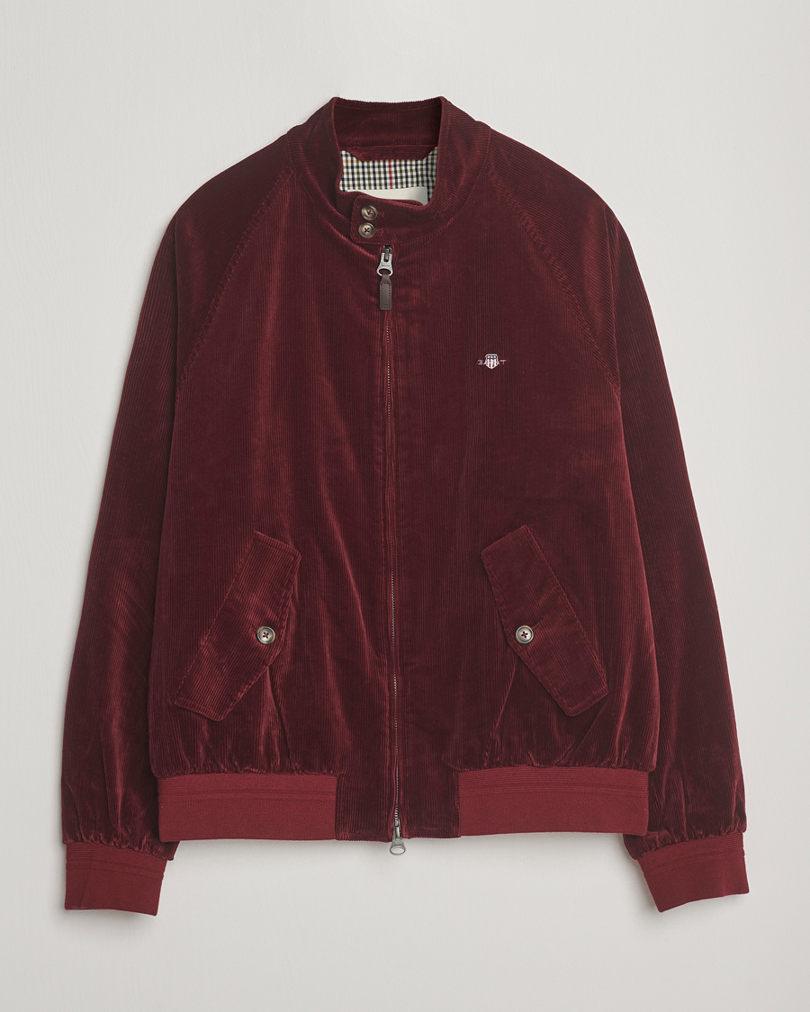 Uomini | Giacche | Gant | Corduroy Harrington Jacket Plumped Red