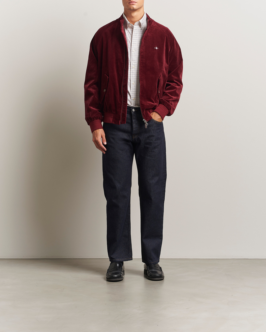 Uomini | Giacche | Gant | Corduroy Harrington Jacket Plumped Red