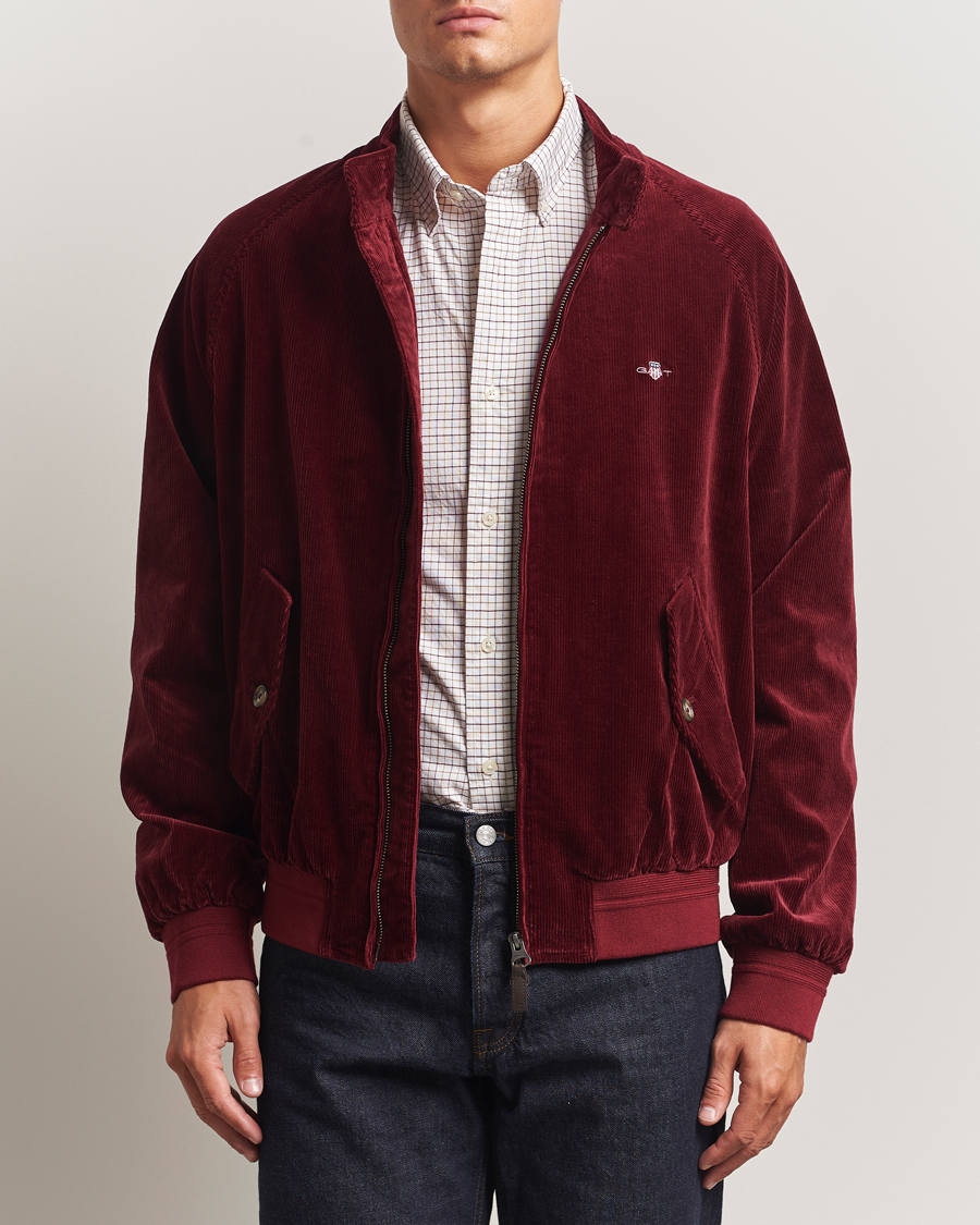 Uomini | Giacche | Gant | Corduroy Harrington Jacket Plumped Red