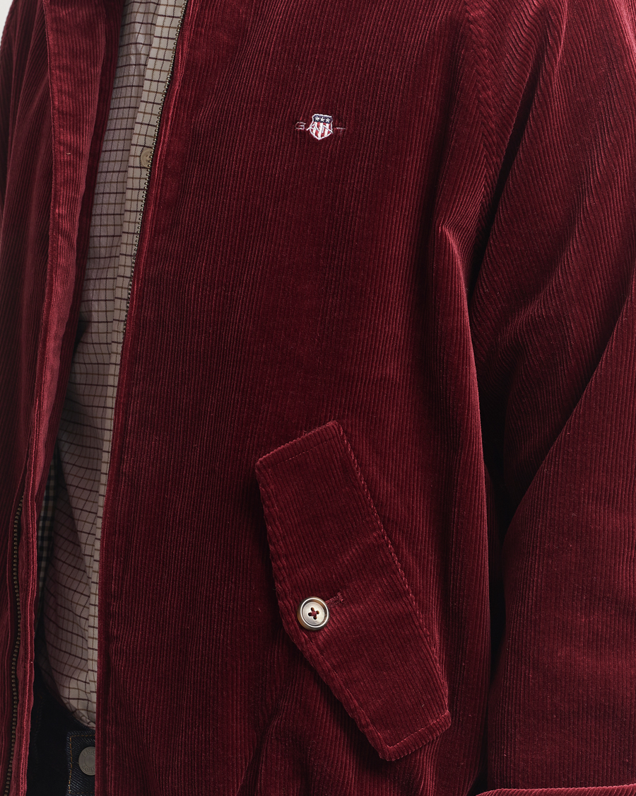 Uomini | Giacche | Gant | Corduroy Harrington Jacket Plumped Red