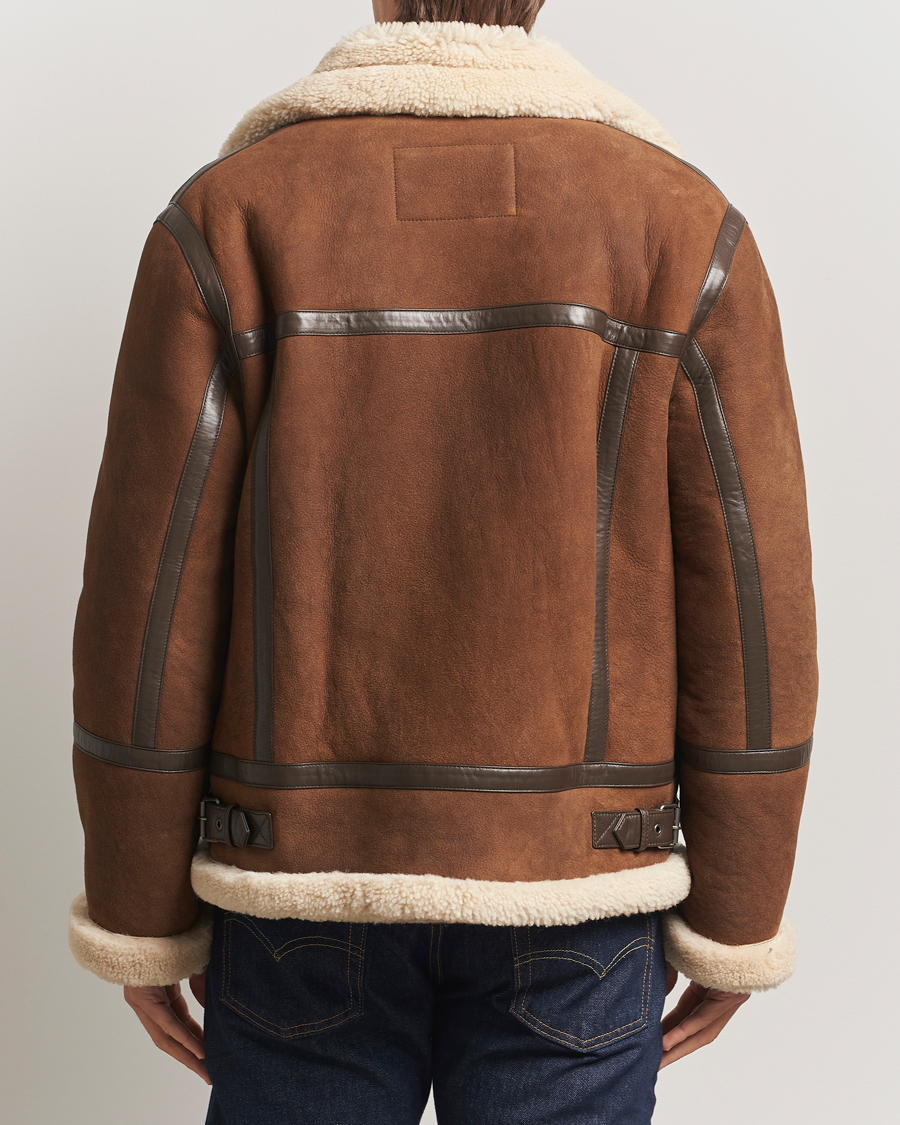 Uomini | Giacche | Gant | Suede Shearling Jacket Mahogany Brown
