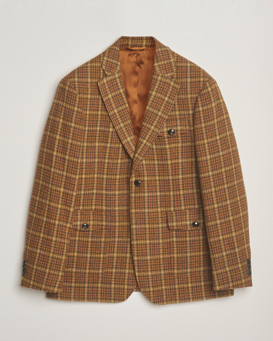 Uomini | Blazers | Gant | Checked Tweed Blazer Peanut Butter