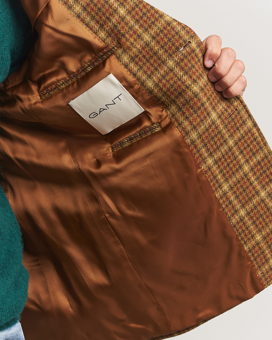 Uomini | Blazers | Gant | Checked Tweed Blazer Peanut Butter