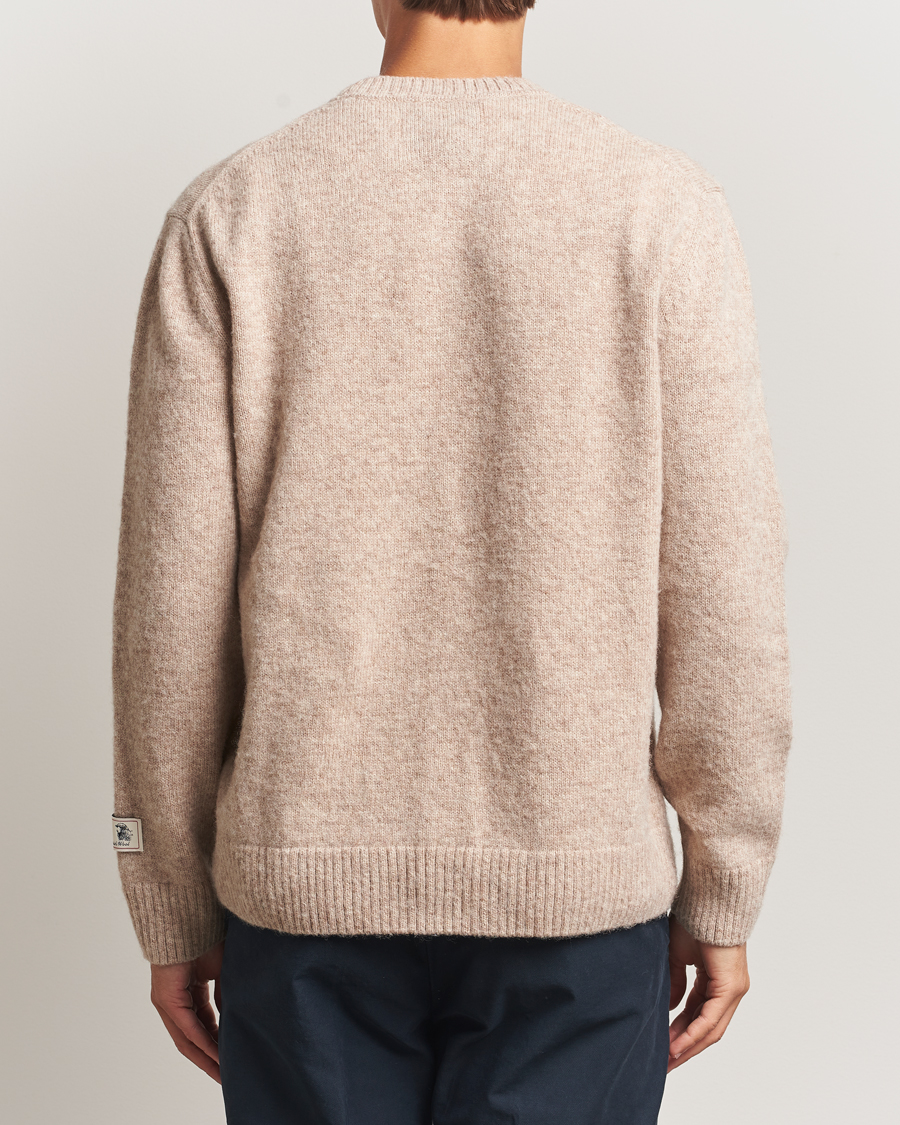 Uomini | Maglieria | Gant | Scottish Wool Knitted Crew Neck Sweater Khaki Melange
