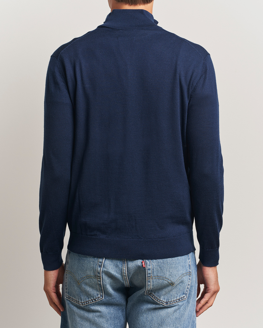 Uomini | Maglieria | Gant | Extrafine Merino Wool Half Zip Marine