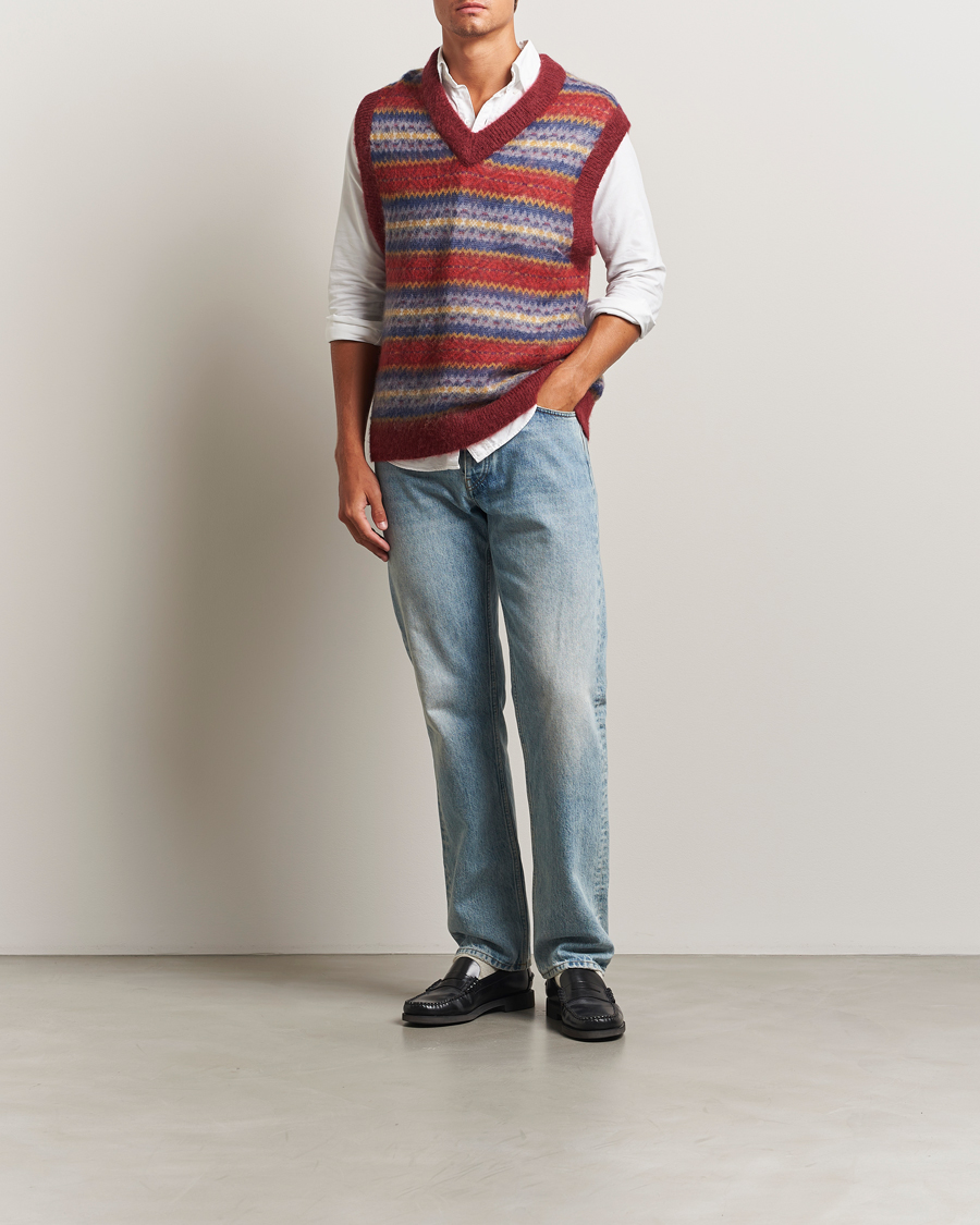 Uomini | Maglieria | GANT | Brushed Fair Isle Vest Plumped Red