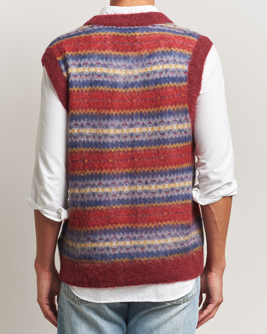 Uomini | Maglieria | GANT | Brushed Fair Isle Vest Plumped Red