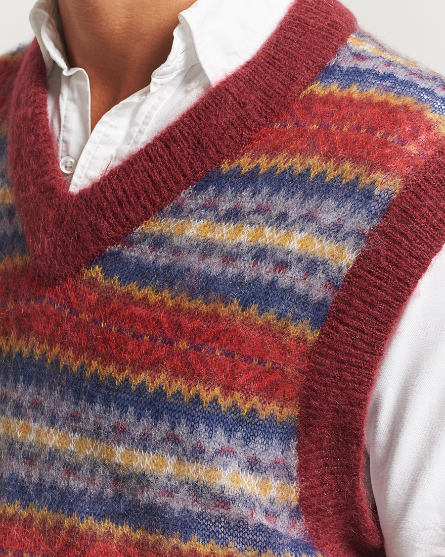 Uomini | Maglieria | GANT | Brushed Fair Isle Vest Plumped Red