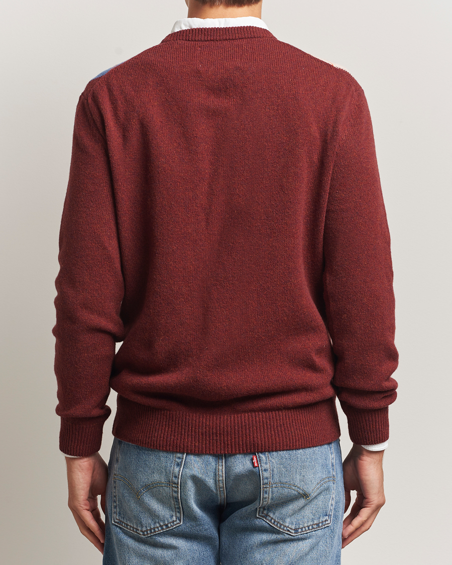 Uomini | Maglieria | Gant | Lambswool Argyle Knitted Crew Neck Winter Wine
