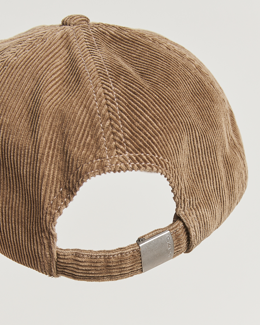 Uomini | GANT Graphic Embroidered Washed Cord Cap Taupe Beige | GANT | Graphic Embroidered Washed Cord Cap Taupe Beige