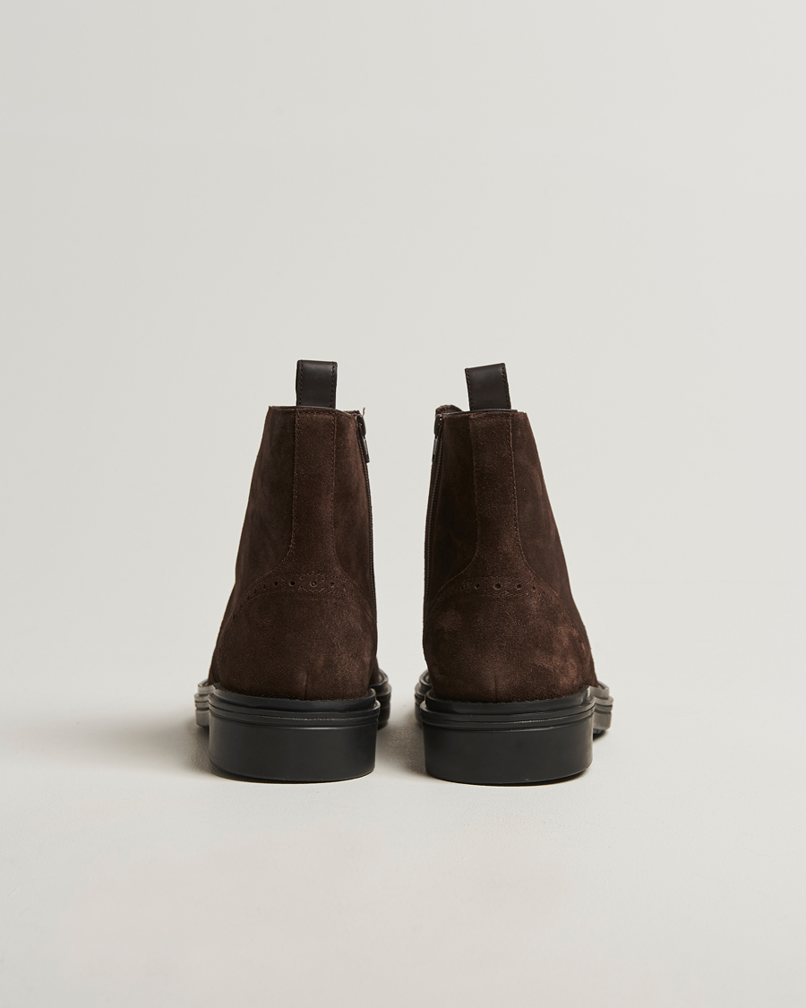 Uomini | Stivali | Gant | Boggar Suede Brouge Boot Espresso Brown