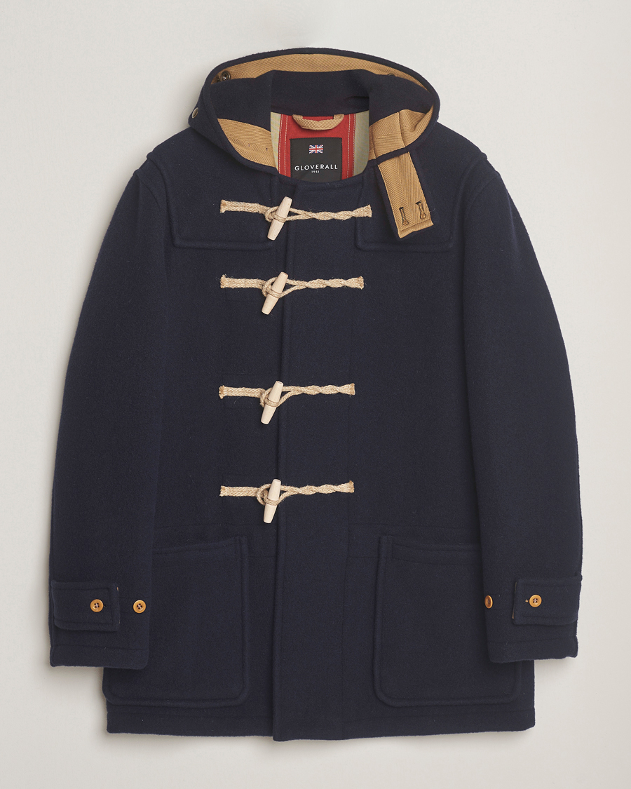 Uomini | Giacche | Gloverall | Mid Length Monty Union Jack Duffle Coat Navy
