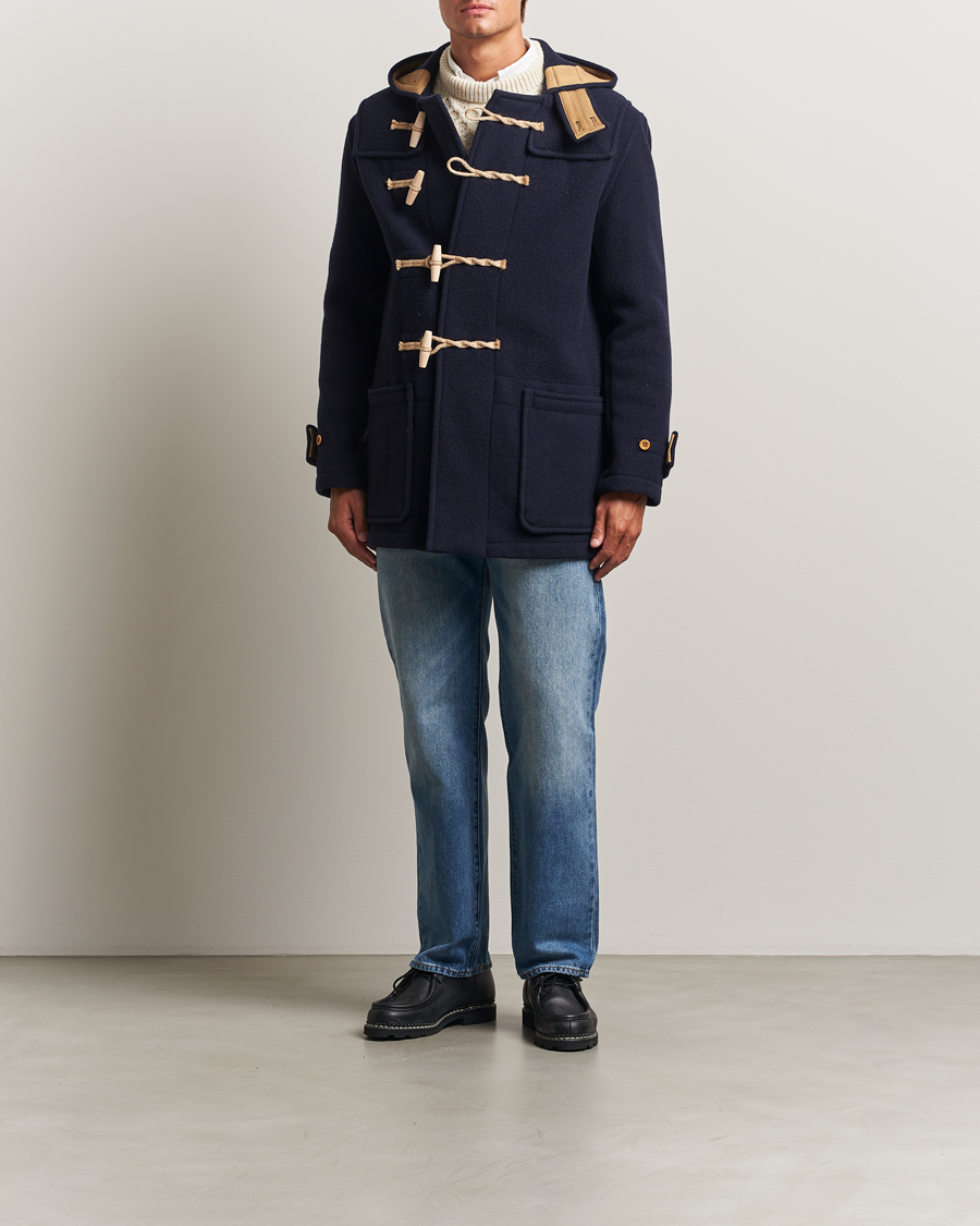 Uomini | Giacche | Gloverall | Mid Length Monty Union Jack Duffle Coat Navy